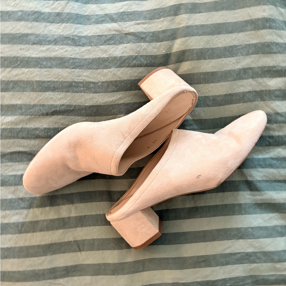 Everlane Cream Block Heel Mules